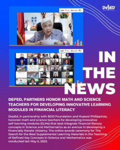 DepEd partners honor math and science teachers for developing innovative learning modules